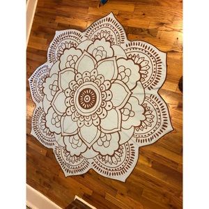 Blue and brown beach towel